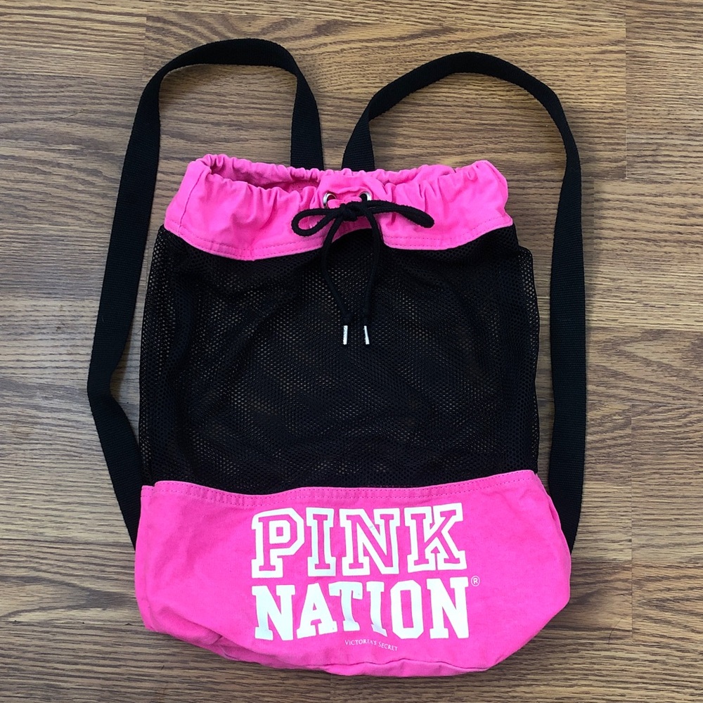 Victoria's Secret PINK Nation Mesh Drawstring Backpack